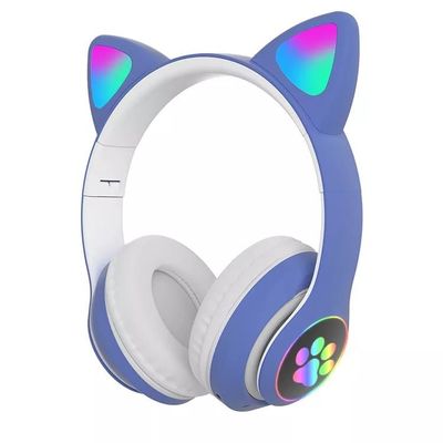 Bluetooth nero Cat Headphones, cuffie senza fili pieghevoli di Bluetooth