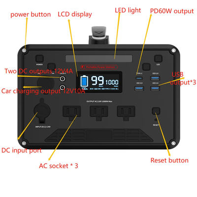 centrale elettrica portatile 12kg di emergenza di 1000W 400000mah per gli strumenti