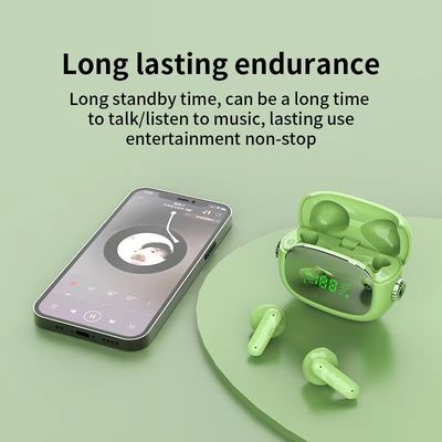 IL ODM dell'OEM mette in mostra le cuffie di Bluetooth con lo specchio del visualizzatore digitale di Macaron l'all. IL LED