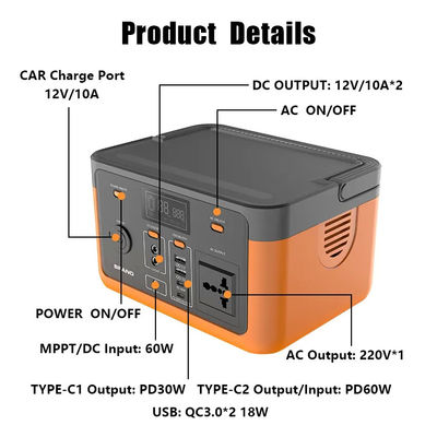batteria portatile 3.6kg della centrale elettrica Lifepo4 del generatore di corrente solare libero 300W
